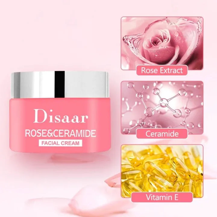 Disaar Beauty Skin Care Rose Ceramide Facial Cream – Multi-Function Essence Cream (50 g)