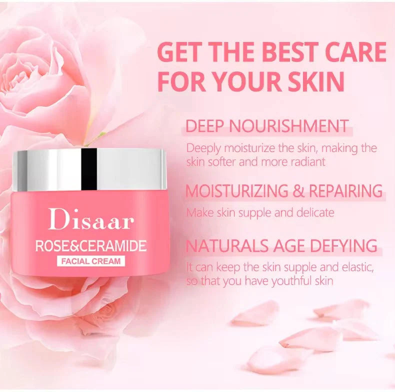 Disaar Beauty Skin Care Rose Ceramide Facial Cream – Multi-Function Essence Cream (50 g)