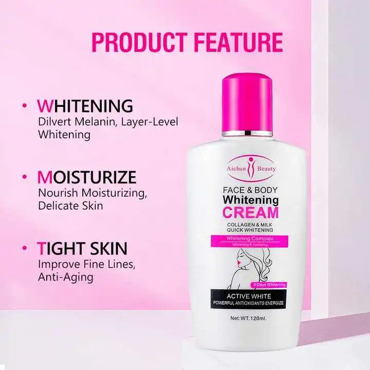 Aichun Beauty Face & Body Whitening Cream – Collagen & Milk Quick Whitening