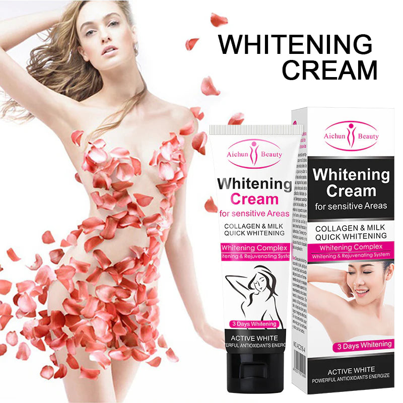 Aichun Beauty Whitening Cream for Sensitive Areas – Collagen & Milk Quick Whitening