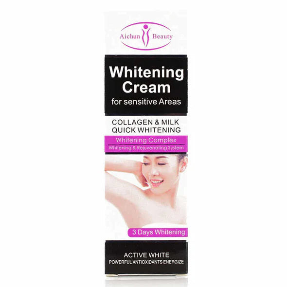 Aichun Beauty Whitening Cream for Sensitive Areas – Collagen & Milk Quick Whitening